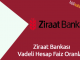 Ziraat Bankası Vadeli Hesap Faiz Oranları